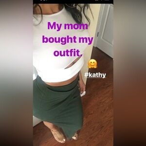 Free People Olive Green Midi Skirt